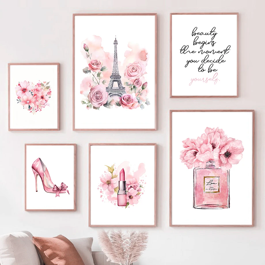 Home Fragrance Bottle - Paris moda arte cartaz rosa torre