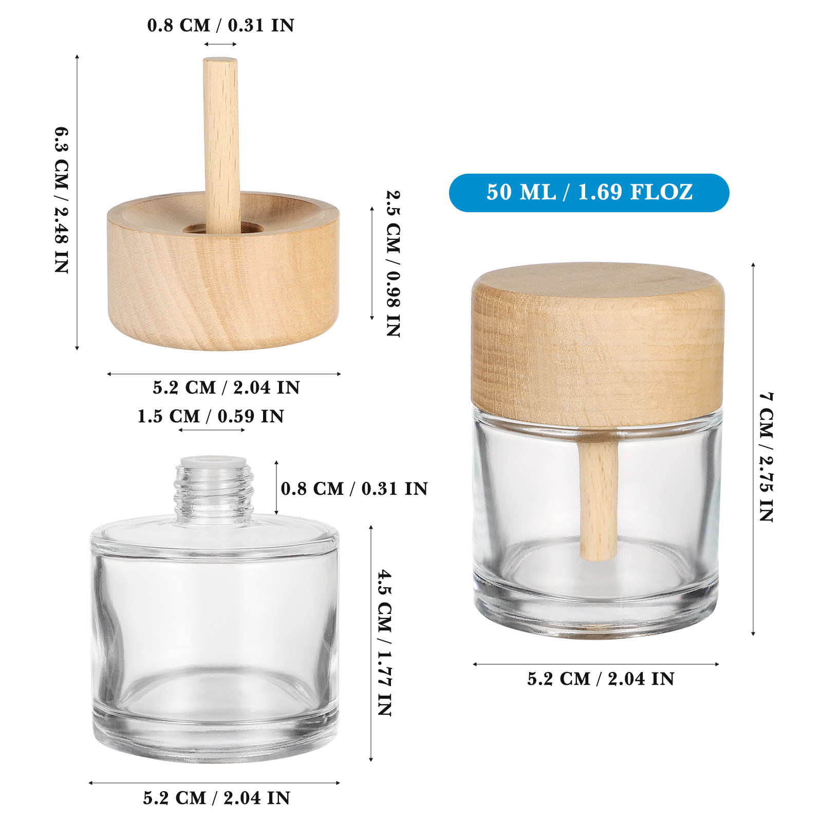 2 Peças Frascos de Vidro Trans - Home Fragrance Bottle avaliação e preço